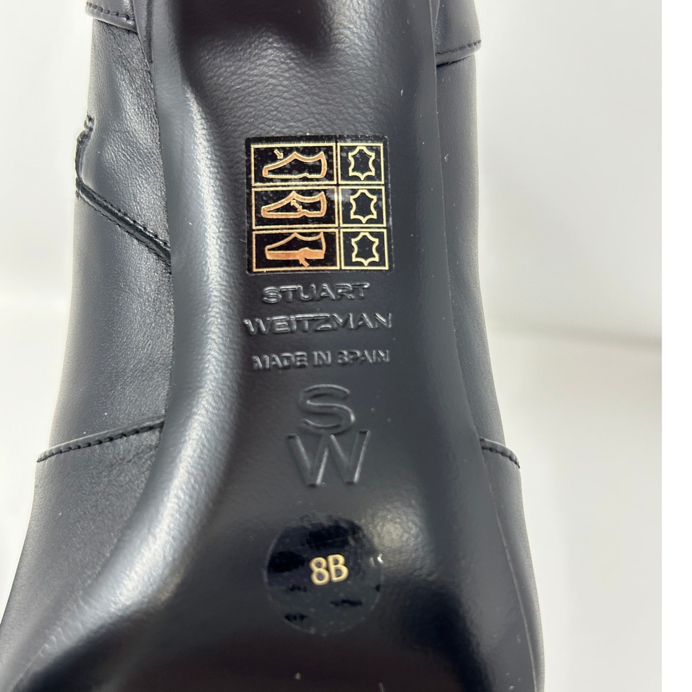 Stuart Weitzman Womens Black Leather Pointed Toe Stiletto Ankle Boots Dress Sz 8 - Picture 11 of 11